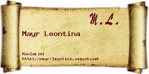 Mayr Leontina névjegykártya